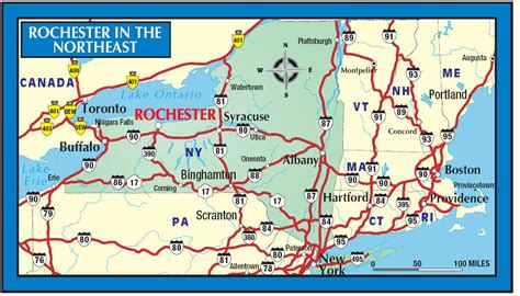 rochester ny and surrounding area map.